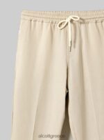 είδη ένδυσης Alcott pantaloni jogger misto lino wh1 υπόλευκο άνδρες RRJDJ4899 - Image 3