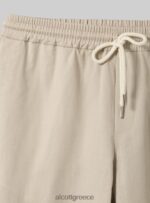 είδη ένδυσης Alcott pantaloni jogger misto lino wh1 υπόλευκο άνδρες RRJDJ4922 - Image 3