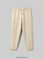είδη ένδυσης Alcott pantaloni jogger misto lino wh1 υπόλευκο άνδρες RRJDJ4899