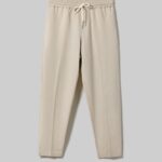 είδη ένδυσης Alcott pantaloni jogger misto lino wh1 υπόλευκο άνδρες RRJDJ4922