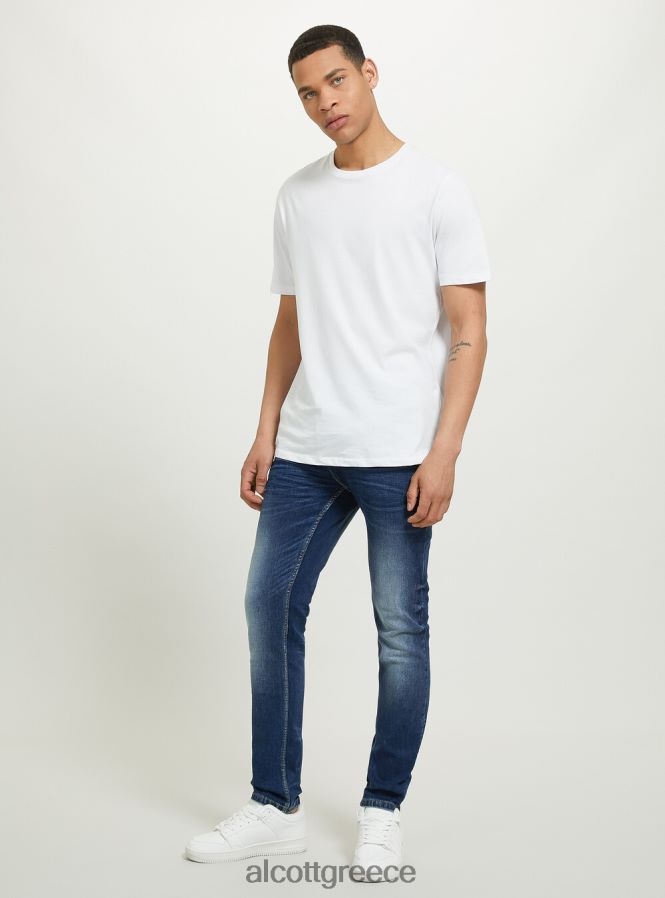 είδη ένδυσης Alcott skinny fit τζιν σε stretch τζιν d002 μεσαίο σκούρο μπλε άνδρες RRJDJ4692 - Image 3