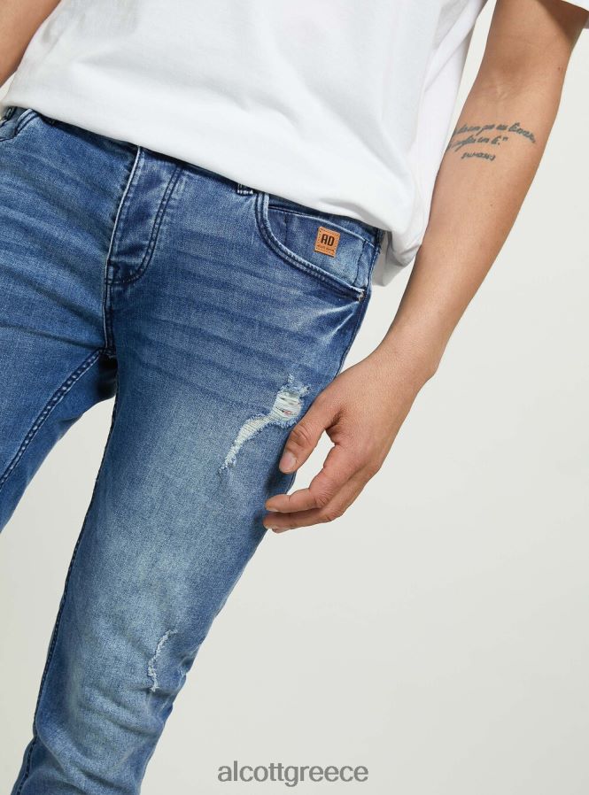 είδη ένδυσης Alcott skinny fit τζιν σε stretch τζιν d002 μεσαίο σκούρο μπλε άνδρες RRJDJ4921 - Image 4