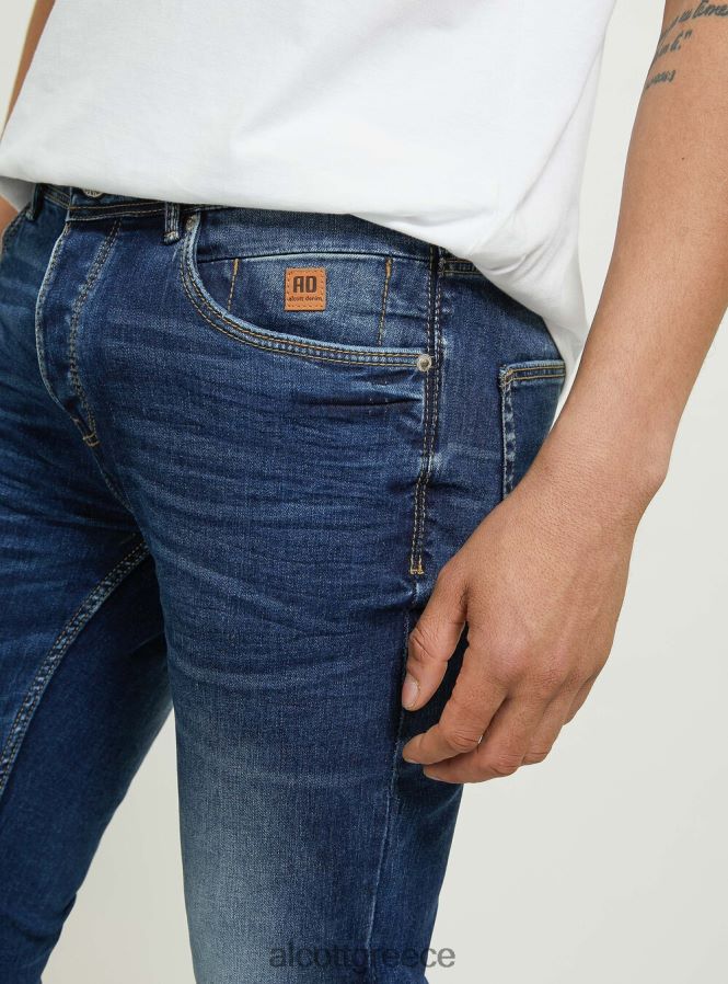 είδη ένδυσης Alcott skinny fit τζιν σε stretch τζιν d002 μεσαίο σκούρο μπλε άνδρες RRJDJ4692 - Image 4