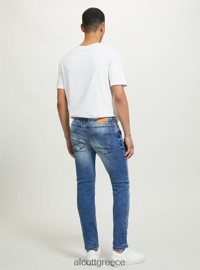 είδη ένδυσης Alcott skinny fit τζιν σε stretch τζιν d002 μεσαίο σκούρο μπλε άνδρες RRJDJ4921 - Image 5