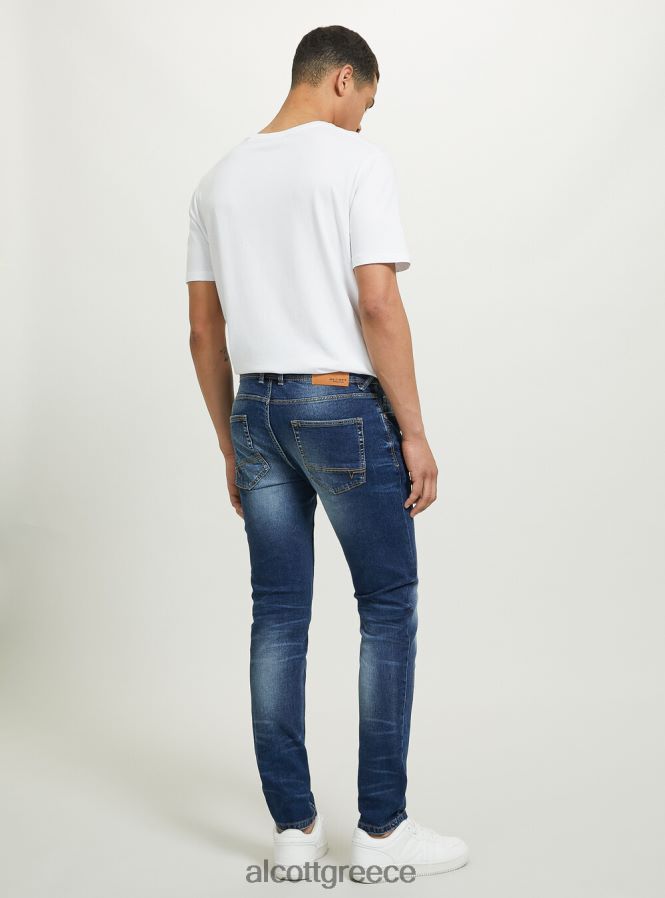 είδη ένδυσης Alcott skinny fit τζιν σε stretch τζιν d002 μεσαίο σκούρο μπλε άνδρες RRJDJ4692 - Image 5