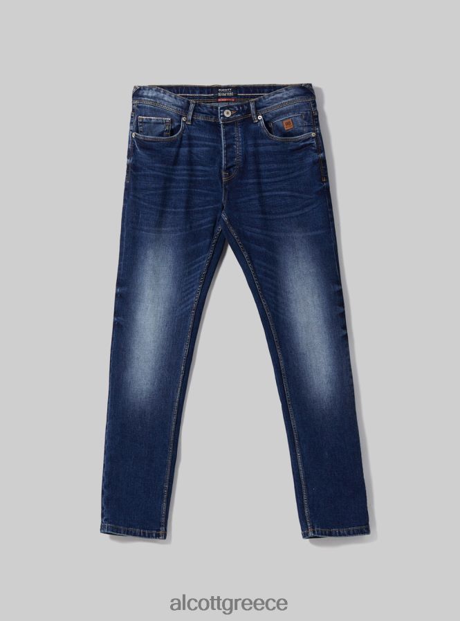 είδη ένδυσης Alcott skinny fit τζιν σε stretch τζιν d002 μεσαίο σκούρο μπλε άνδρες RRJDJ4692 - Image 6