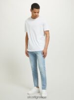 είδη ένδυσης Alcott slim fit βαμβακερό τζιν d003 μεσαίο μπλε άνδρες RRJDJ4657 - Image 3