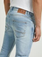 είδη ένδυσης Alcott slim fit βαμβακερό τζιν d003 μεσαίο μπλε άνδρες RRJDJ4657 - Image 4