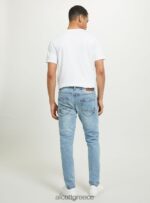 είδη ένδυσης Alcott slim fit βαμβακερό τζιν d003 μεσαίο μπλε άνδρες RRJDJ4684 - Image 5