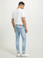 είδη ένδυσης Alcott slim fit βαμβακερό τζιν d003 μεσαίο μπλε άνδρες RRJDJ4657 - Image 5