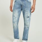 είδη ένδυσης Alcott slim fit stretch τζιν τζιν με σκισίματα d007 ανοιχτό γαλάζιο άνδρες RRJDJ4678