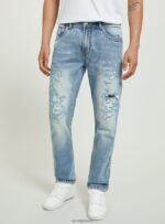 είδη ένδυσης Alcott slim fit stretch τζιν τζιν με σκισίματα d007 ανοιχτό γαλάζιο άνδρες RRJDJ4678