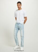 είδη ένδυσης Alcott slim fit stretch τζιν τζιν με σκισίματα d007 ανοιχτό γαλάζιο άνδρες RRJDJ4686 - Image 3