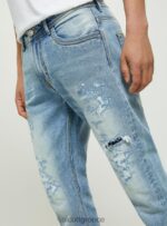 είδη ένδυσης Alcott slim fit stretch τζιν τζιν με σκισίματα d007 ανοιχτό γαλάζιο άνδρες RRJDJ4678 - Image 4