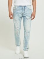 είδη ένδυσης Alcott slim fit stretch τζιν τζιν με σκισίματα d007 ανοιχτό γαλάζιο άνδρες RRJDJ4686