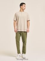 είδη ένδυσης Alcott T-shirt από λινό μείγμα με γιακά σεραπέ άσπρο άνδρες RRJDJ41053 - Image 3