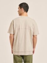 είδη ένδυσης Alcott T-shirt από λινό μείγμα με γιακά σεραπέ άσπρο άνδρες RRJDJ41053 - Image 5