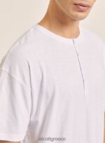 είδη ένδυσης Alcott T-shirt από λινό μείγμα με γιακά σεραπέ άσπρο άνδρες RRJDJ4599 - Image 6