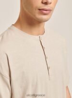 είδη ένδυσης Alcott T-shirt από λινό μείγμα με γιακά σεραπέ άσπρο άνδρες RRJDJ41053 - Image 6