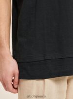 είδη ένδυσης Alcott T-shirt από λινό μείγμα με γιακά σεραπέ άσπρο άνδρες RRJDJ41083 - Image 6