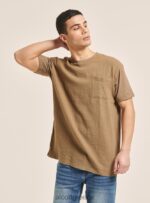 είδη ένδυσης Alcott T-shirt από λινό μείγμα με τσέπη άσπρο άνδρες RRJDJ41098 - Image 2