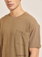 είδη ένδυσης Alcott T-shirt από λινό μείγμα με τσέπη άσπρο άνδρες RRJDJ41098 - Image 3