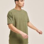 είδη ένδυσης Alcott T-shirt από λινό μείγμα με τσέπη άσπρο άνδρες RRJDJ41126