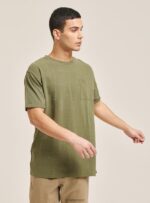 είδη ένδυσης Alcott T-shirt από λινό μείγμα με τσέπη άσπρο άνδρες RRJDJ41126
