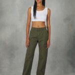 είδη ένδυσης Alcott twill cargo παντελόνι bk1 μαύρο γυναίκες RRJDJ4314